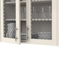 1" Flat Double Diamond Decorative Grille - Satin Nickel, 36" W x 48" L Sheet alt 0