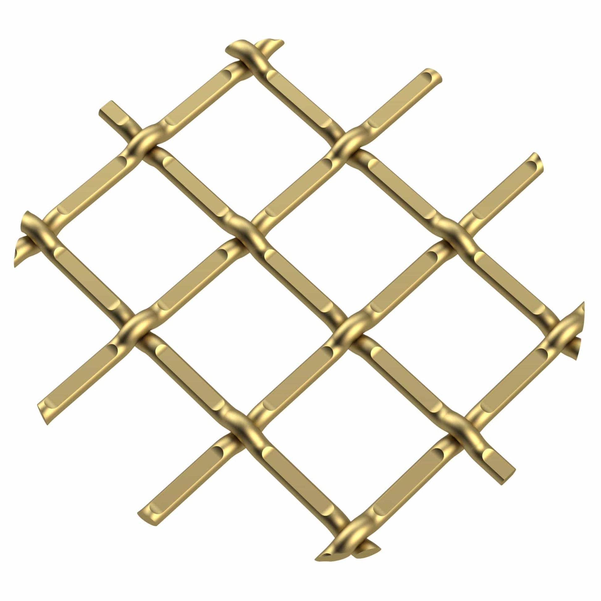 .5" Round Single Diamond Decorative Grille - Satin Brass, 36" W x 48" L Sheet alt 5