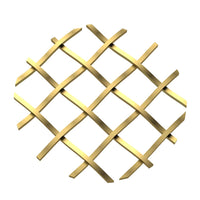 .5" Straight Flat Diamond Decorative Grille - Satin Brass, 36" W x 48" L Sheet alt 5