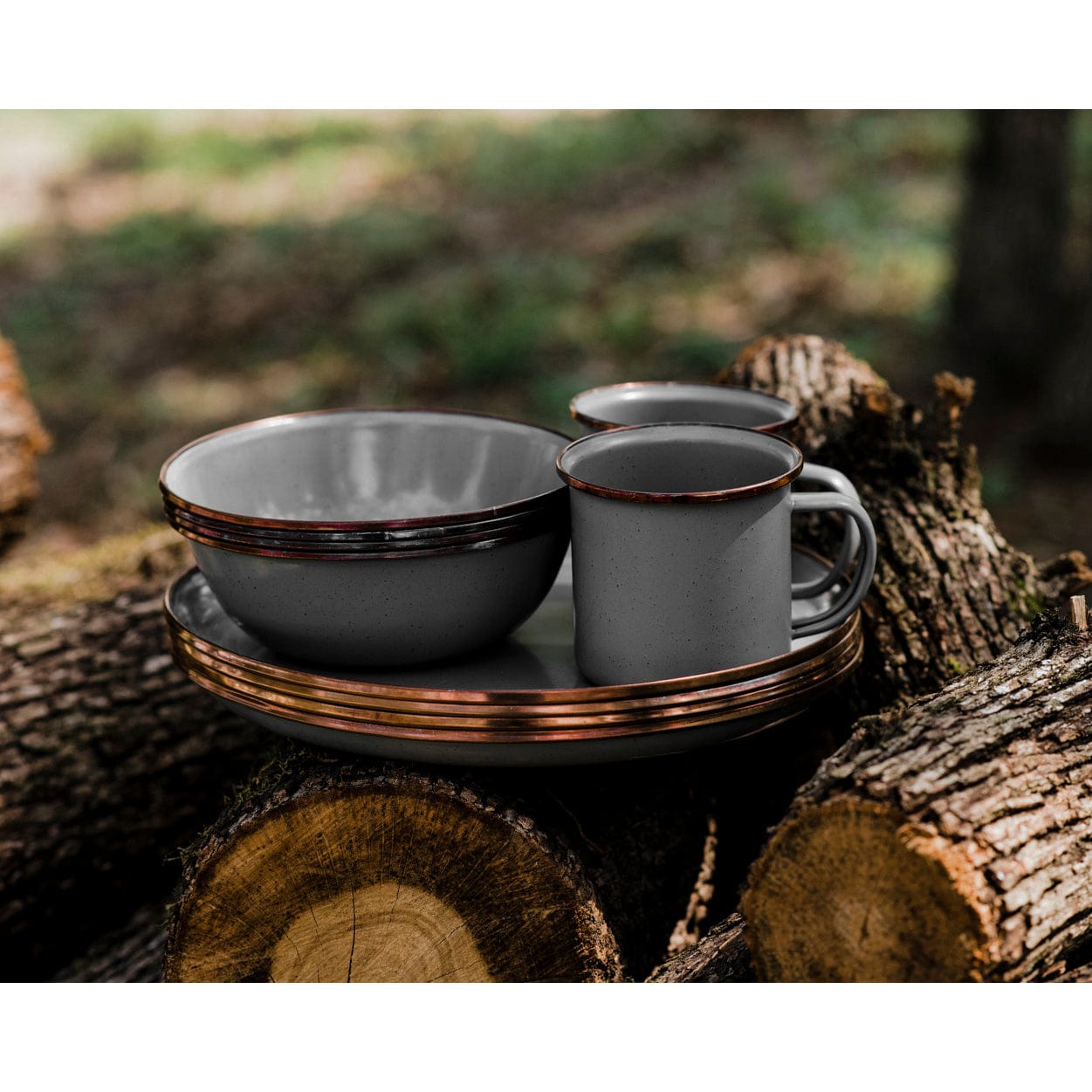 Enamel Cup Set Slate Gray Indoor/Outdoor alt 0