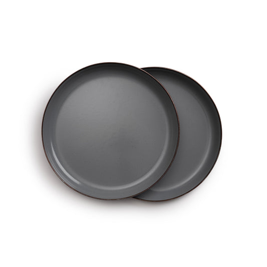 Enamel Deep Plate Set Slate Gray Indoor/Outdoor alt 0
