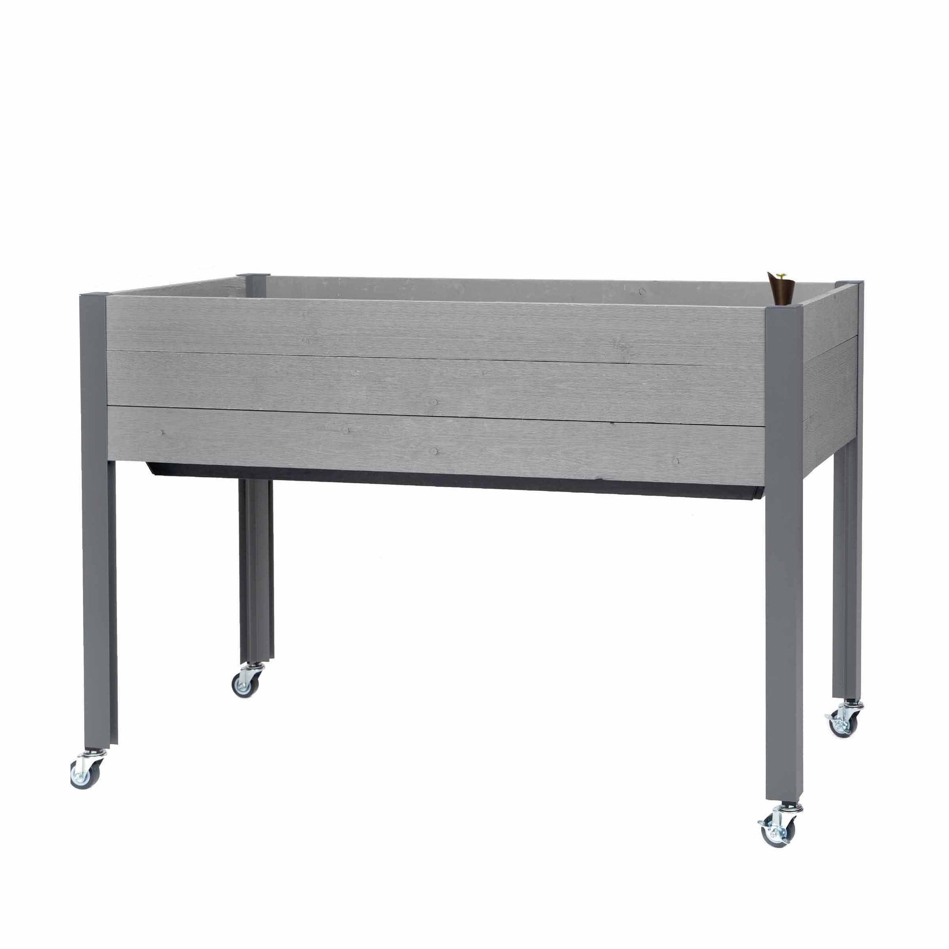 Self-Watering Elevated Planter 21" x 47" x 32"H Gray alt 0