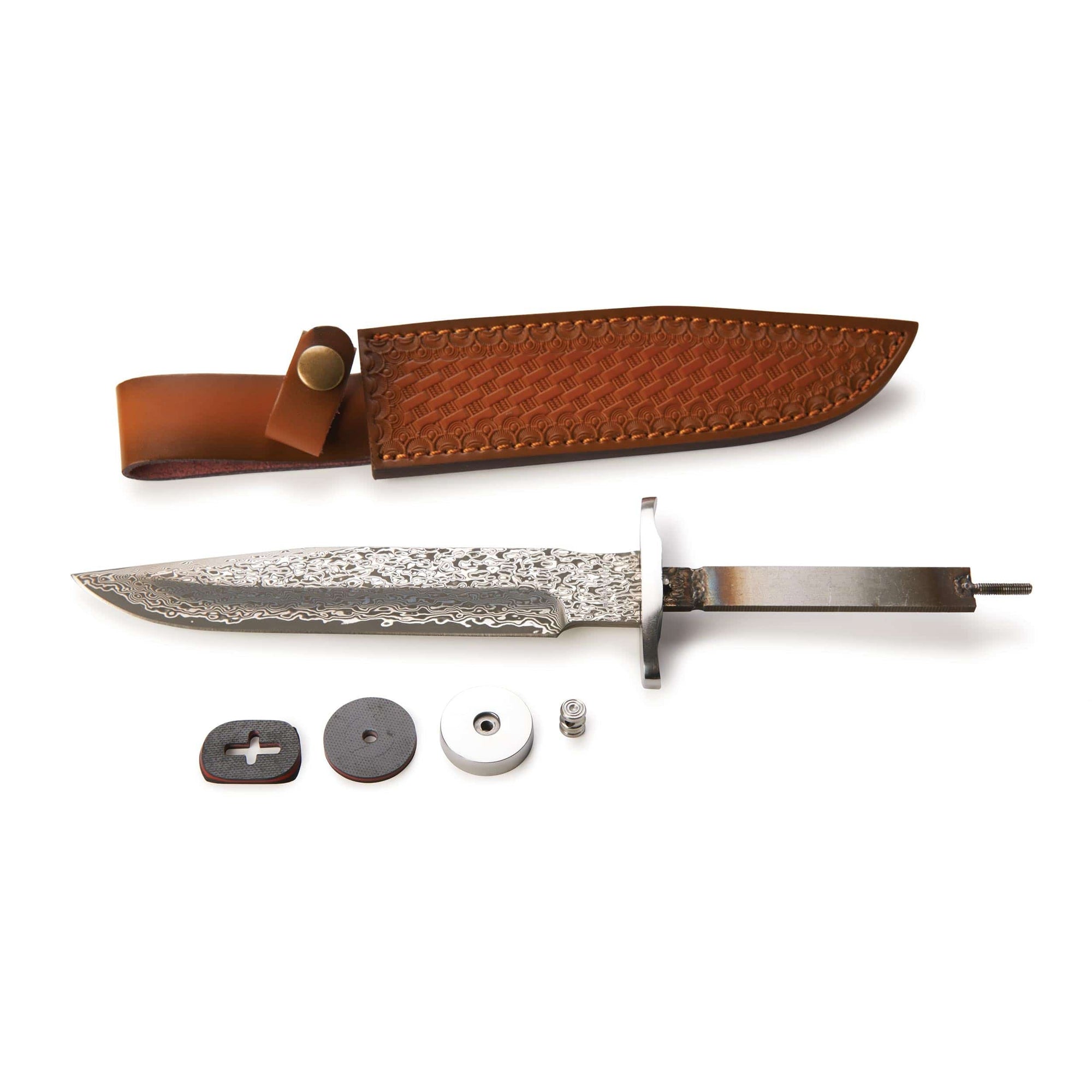 Honor Damascus Fixed Blade Knife for Hunting and Fishing - 12" - Unfinished Kit alt 0