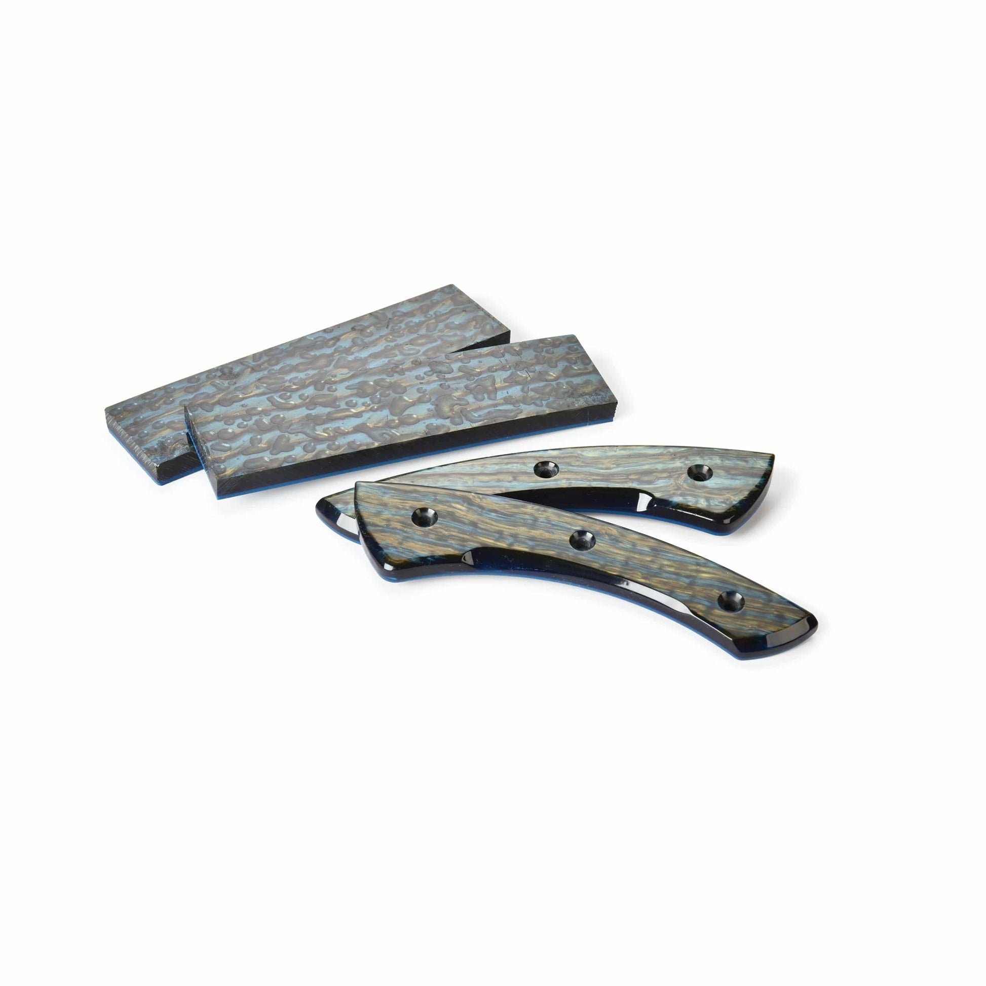 Poly Resin Knife Scales - 15/64" x 2" x 7" - Peacock - Pair alt 0
