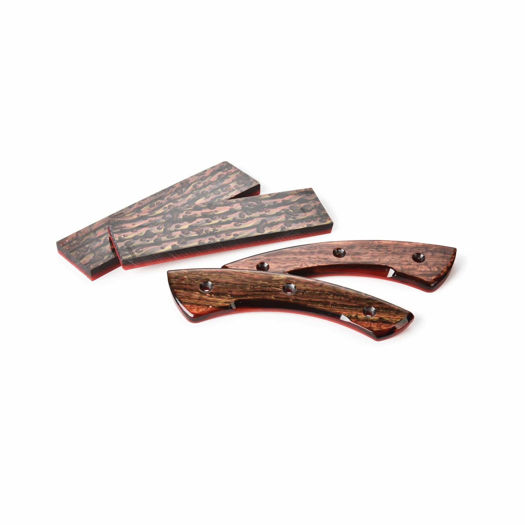 Poly Resin Knife Scales - 3/8" x 2" x 7" - Molten Lava - Pair alt 0