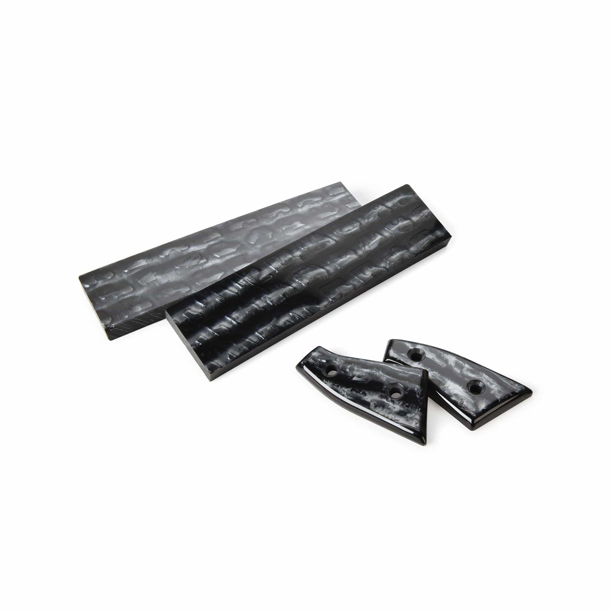 Poly Resin Knife Scales - 3/8" x 2" x 7" - Liquid Silver - Pair alt 0