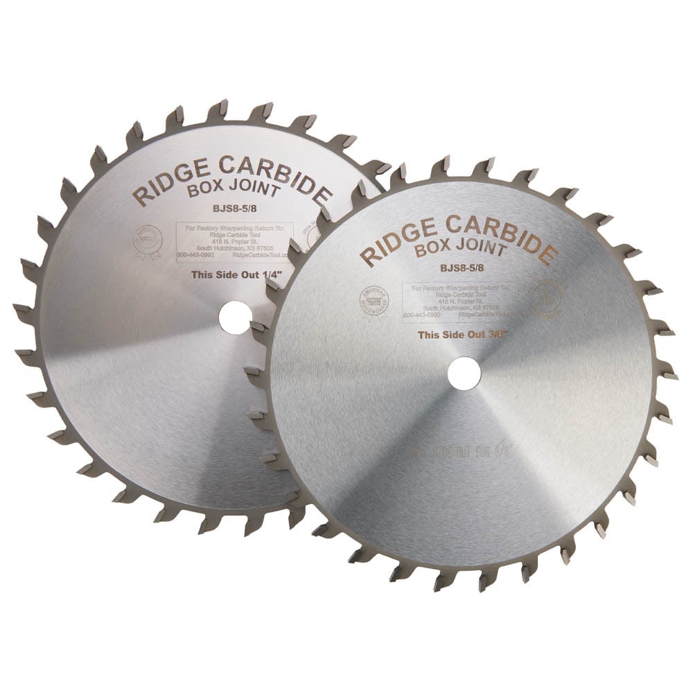 Box & Finger Joint Blade Set (1/4" - 3/8") - 2 Piece - 8" x 5/8" Bore x 30T