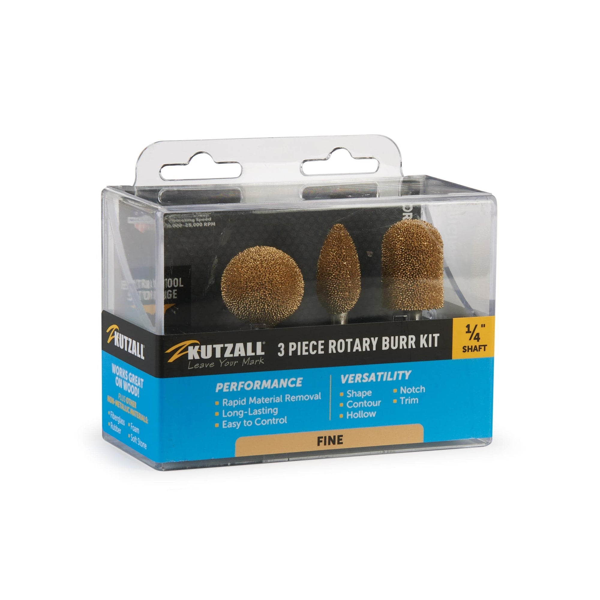 Original Rotary Burr Set - 1/4" Shaft - Fine - 3 Piece alt 0