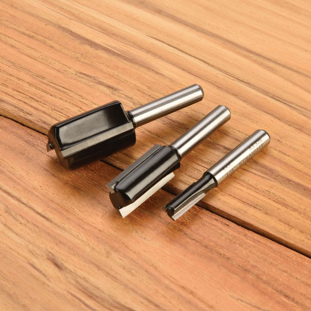 Carbide Straight Router Bit Set - 3 Piece
