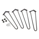 2-Wire Hairpin Leg - 16" - Black - 4 Piece