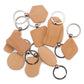 Engravable Mixed Shape Wooden Key Chains - 10 Piece