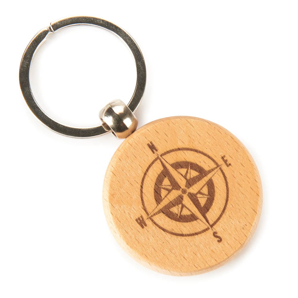 Engravable Mixed Shape Wooden Key Chains - 10 Piece