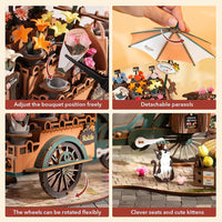 Blossom Cart 3D Wooden Puzzle Model Kit