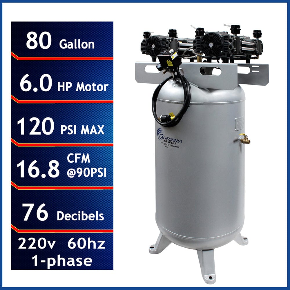 80060C 80 Gallon Air Compressor - 6.0 HP - 1 PH