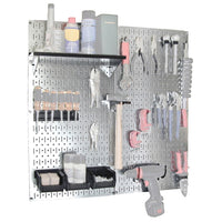 Steel Pegboard, Galvanized Utility Tool Storage Kit with Black Accessories alt 0