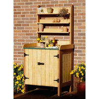 Downloadable Woodworking Project Plan to Build Gardener's Potting Bench alt 0