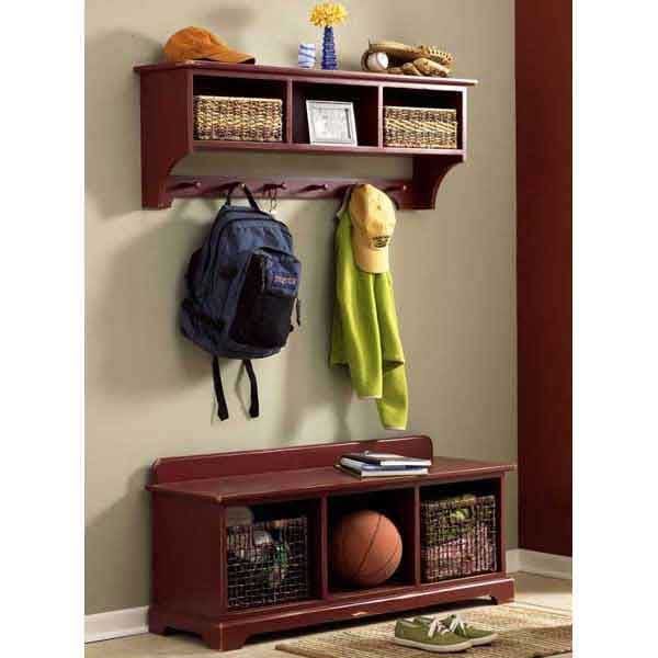 Woodworking Project Paper Plan to Build Entry-Area Storage Bench & Wall Shelf alt 0