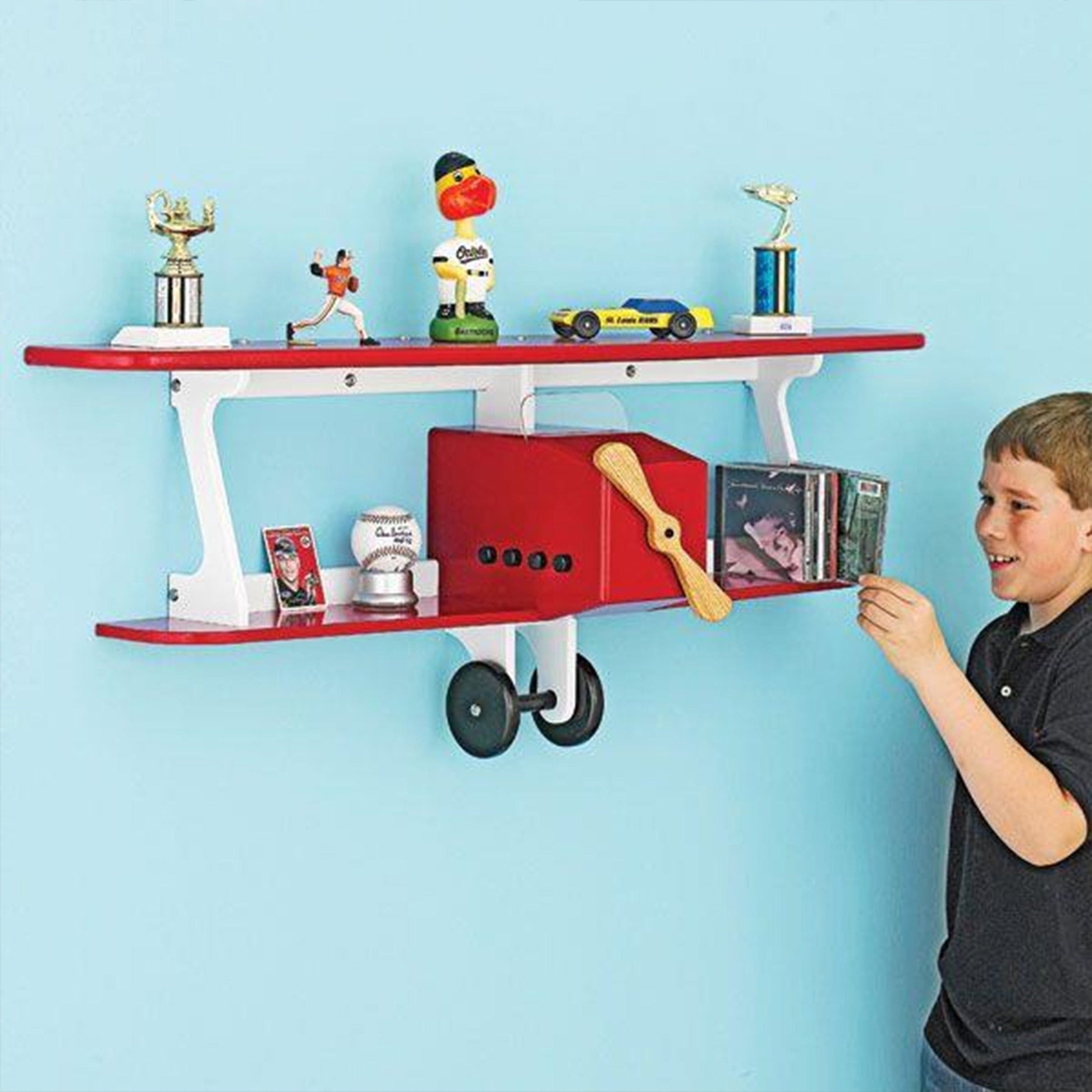 Downloadable Woodworking Project Plan to Build Plane-fun Kids Shelf alt 0