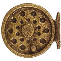 Fly Fishing Reel Pull, Antique Brass, Model 298AB alt 0