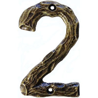 LHN2-AB Log House Number 2, Antique Brass, 1 piece alt 0