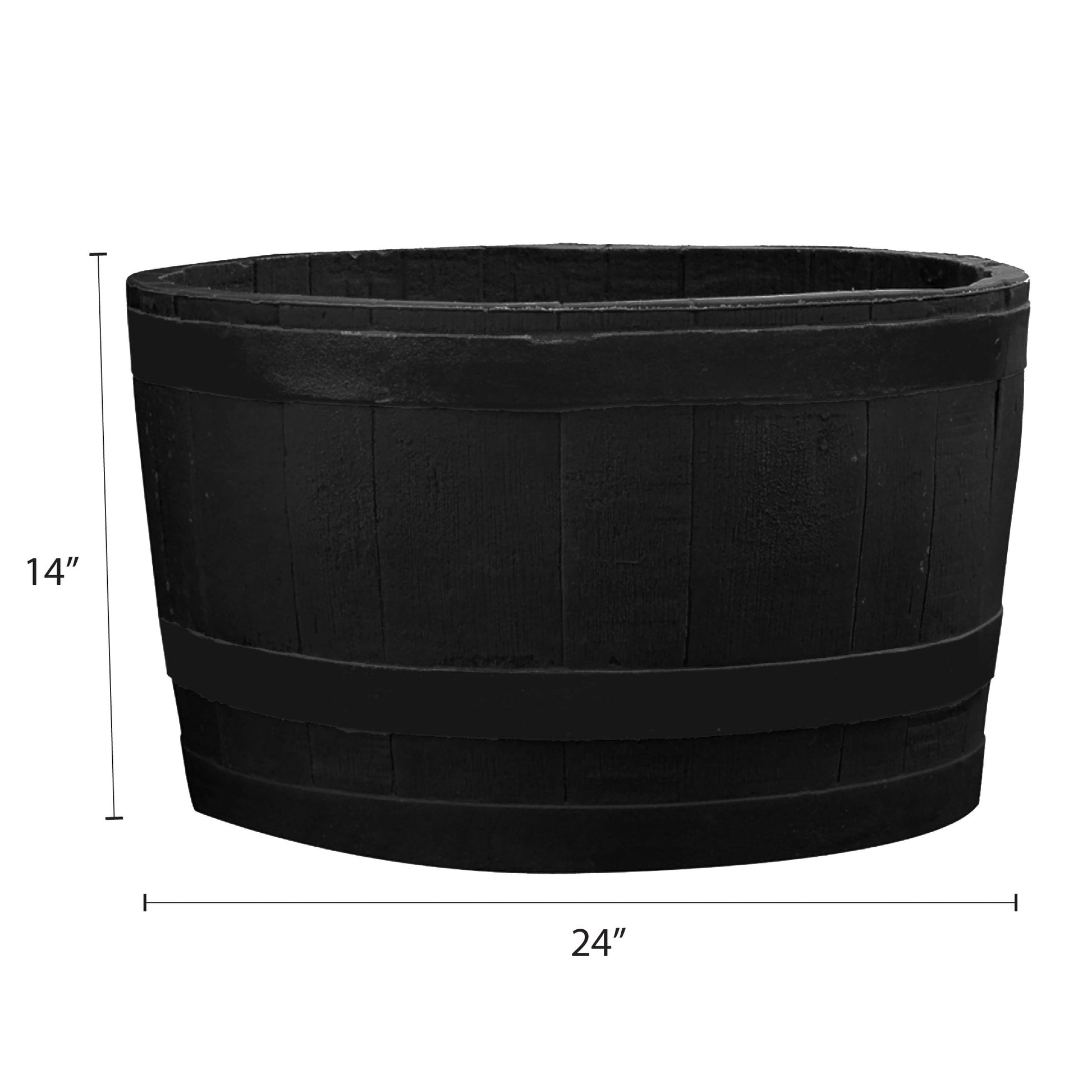 Planter Barrel Black alt 0