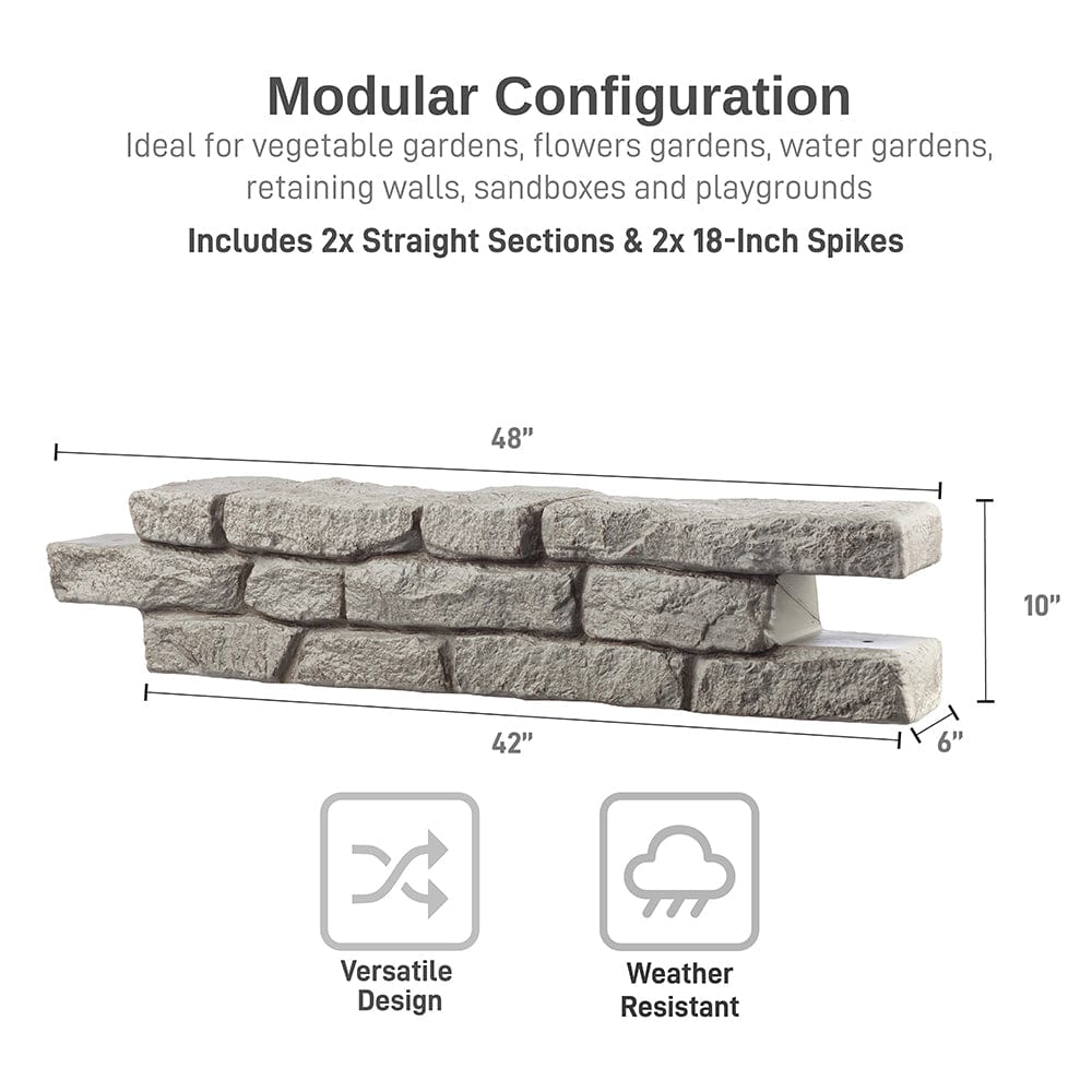 Rock Lock Raised Garden Bed Straight Rock Pack of 2