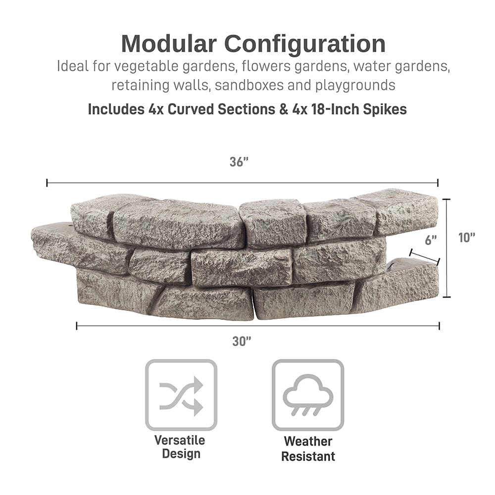 Rock Lock Raised Garden Bed Curved Rock Pack of 4