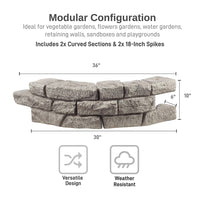 Rock Lock Raised Garden Bed Curved Rock Pack of 2