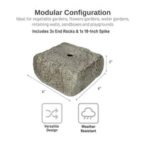 Rock Lock Raised Garden Bed End Rock Pack