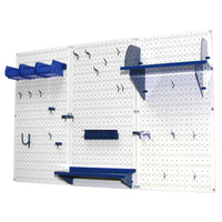 4' Metal Pegboard Standard Tool Storage Kit - White Toolboard & Blue Accessories alt 0