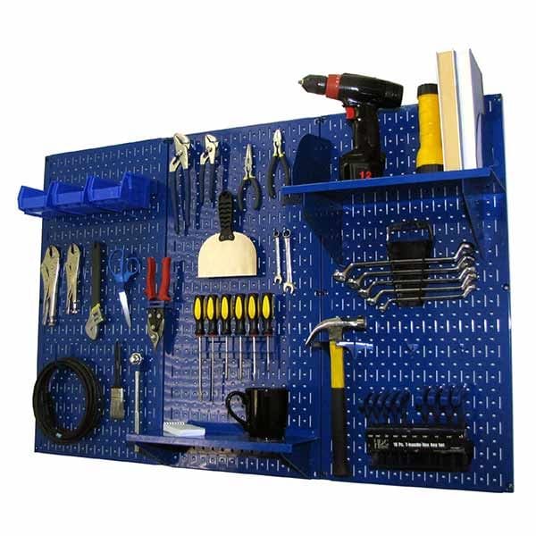 4' Metal Pegboard Standard Tool Storage Kit - Blue Toolboard & Blue Accessories alt 0
