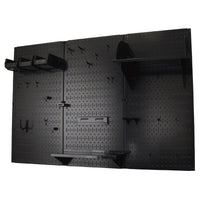 4' Metal Pegboard Standard Tool Storage Kit - Black Toolboard & Black Accessories alt 0
