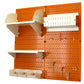 Pegboard Hobby Craft Pegboard Organizer Storage Kit with Orange Pegboard and White Accessories alt 0