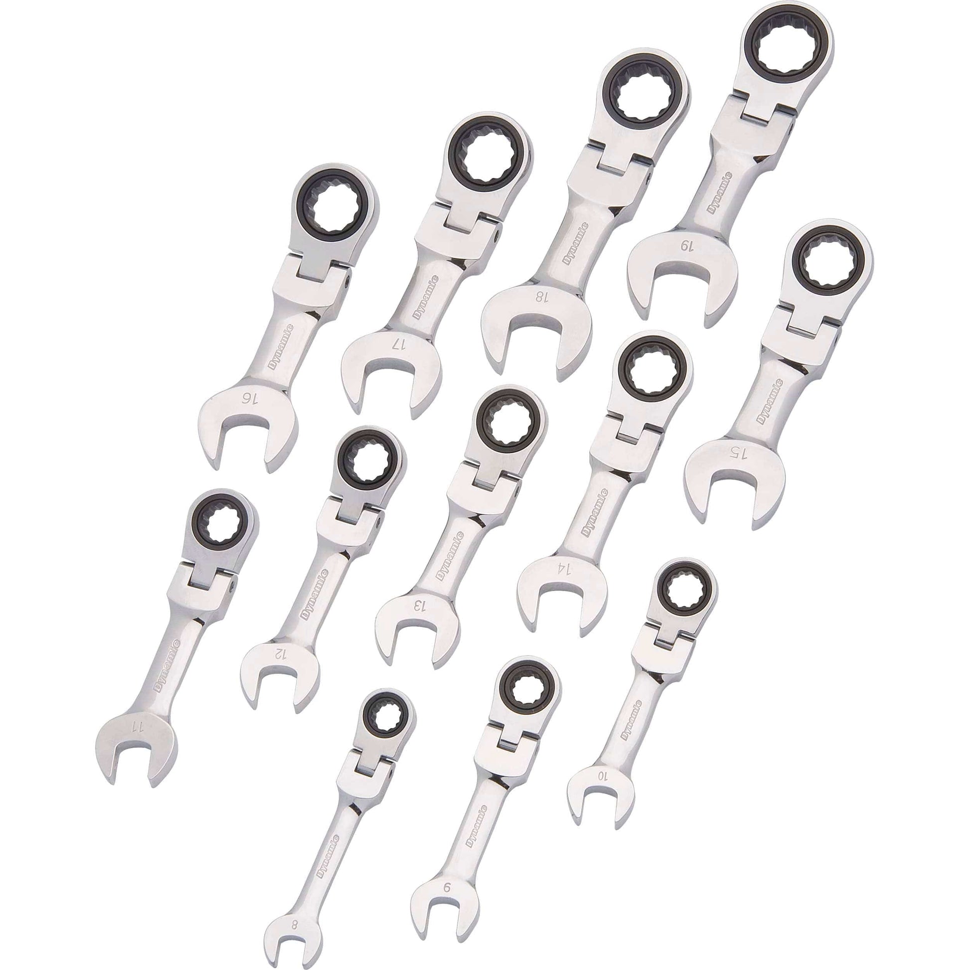 Ratcheting Wrench Set, 12pc, Metric, Stubby Flex Head Combination 8mm - 19mm alt 0