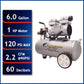 1HP 6 Gallon Oil-Free Steel Tank Air Compressor alt 0