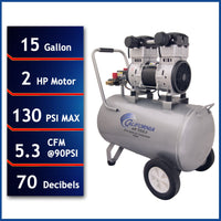 2HP 15 Gallon Oil-Free Steel Tank Air Compressor alt 0