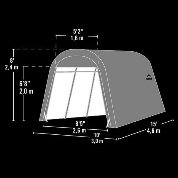 Auto Shelter 10' x 15' x 8' RoundTop Instant Garage, Sandstone alt 0