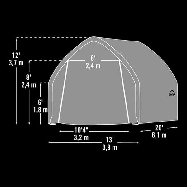 Garage-in-a-Box 13' x 20' x 12', Peak Style for SUV/Truck, Gray alt 0