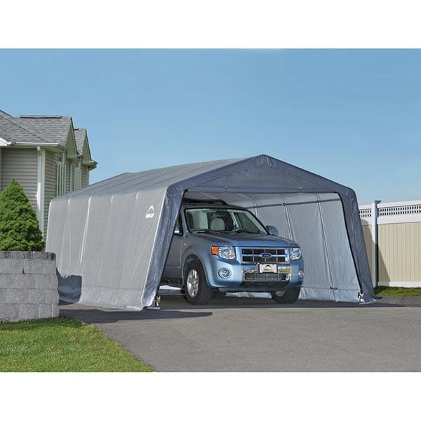 Garage-in-a-Box 12' x 20' x 8', Peak Style, Gray alt 0