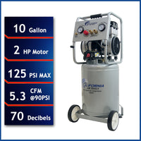 2HP 10 Gallon Oil-Free Steel Tank Air Compressor alt 0