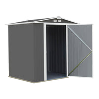 EZEE Shed, 6x5, Low Gable, 65 in walls, Charcoal Gray and Cream alt 0