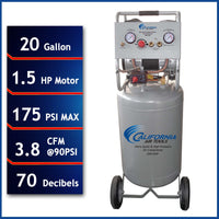 1-1/2 HP 20 Gallon Oil-Free Two Stage Air Compressor alt 0