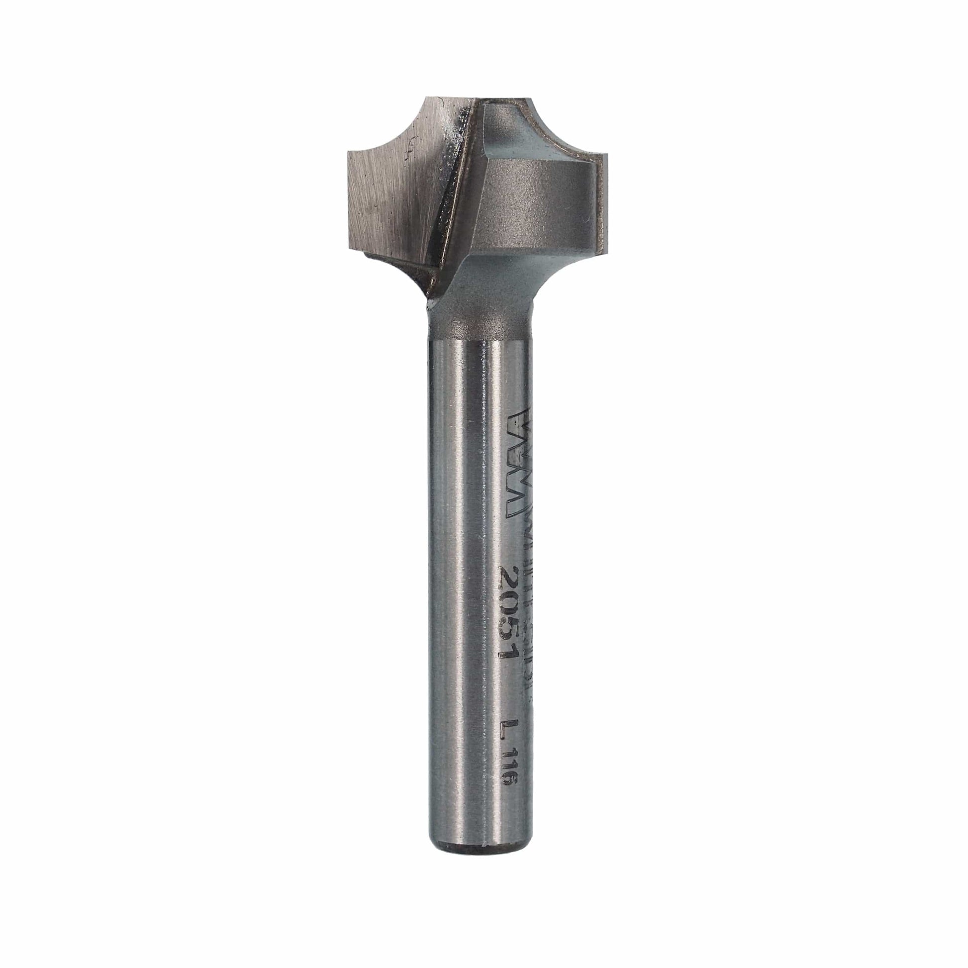 2051 Plunge Roundover Router Bit 3/16" R X 5/8" A X 1/4" B 1/8" C 1-3/4" OL alt 0