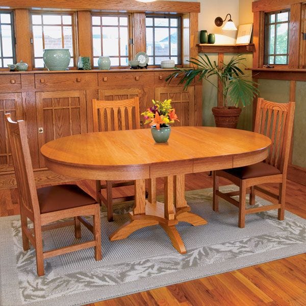 Woodworking Project Paper Plan to Build Arts & Craft Dining Table alt 0