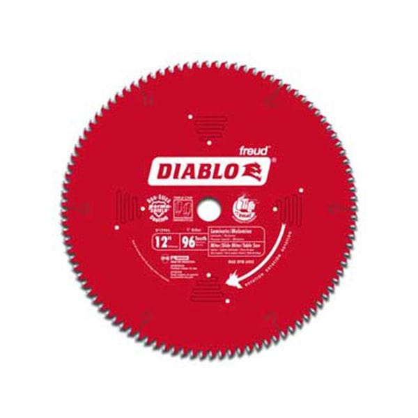 D1296L Diablo Laminate/Flooring Blade - Sliding Miter, 12" diameter, 1" arbor, 96 teeth TCG alt 0
