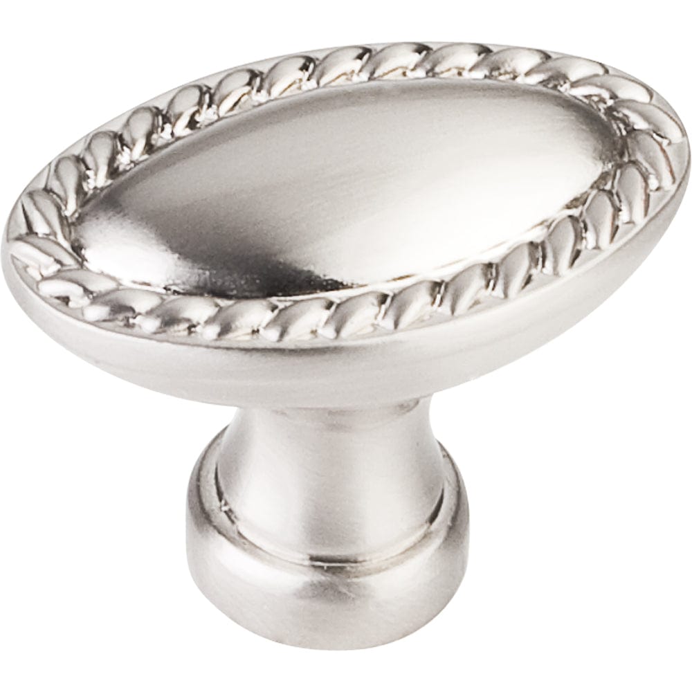Lindos Oblong Knob, 1-3/8" O.L., Satin Nickel alt 0