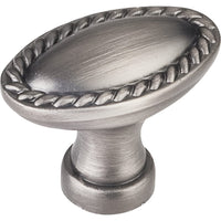 Lindos Oblong Knob, 1-3/8" O.L., Brushed Pewter alt 0