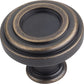 Lafayette Knob, 1-3/8" Dia.,  Antique Brushed Satin Brass alt 0
