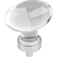 Harlow Large Football Glass Knob,1-5/8" O.L., Polished Chrome alt 0