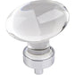 Harlow Large Football Glass Knob,1-5/8" O.L., Polished Chrome alt 0